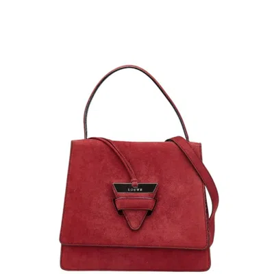 Pre-owned Loewe Wine Suede Leather Handbag Shoulder Bag ()