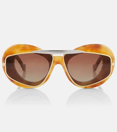 Loewe Wing Aviator Sunglasses In Multicoloured