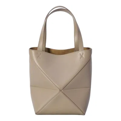 Loewe (wmns)  Mini Puzzle Fold Tote 'sand' In Brown