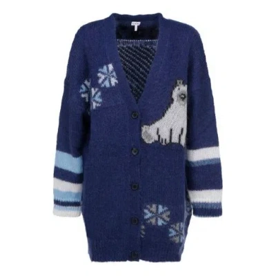 Loewe (wmns)  Ss21 Large Multi-color Cardigan Navy Blue