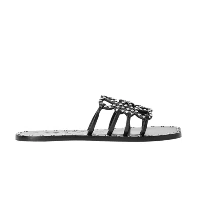Pre-owned Loewe Wmns Petal Anagram Slide 'black' | Women's Size 37
