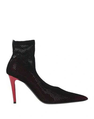 Loewe Woman Ankle Boots Black Size 8 Lambskin, Viscose, Polyamide