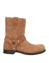 Loewe Campo Leather Biker Boots In Brown