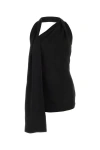 Loewe Black Satin Mini Dress In Black