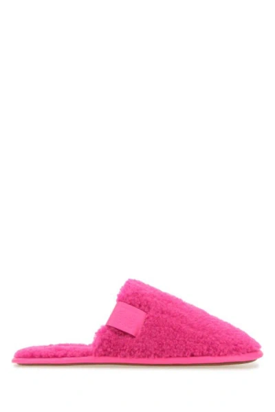 LOEWE LOEWE WOMAN FLUO PINK PILE SLIPPERS