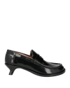 Loewe Black Calfskin Loafers With Kitten Heel For Women In Black