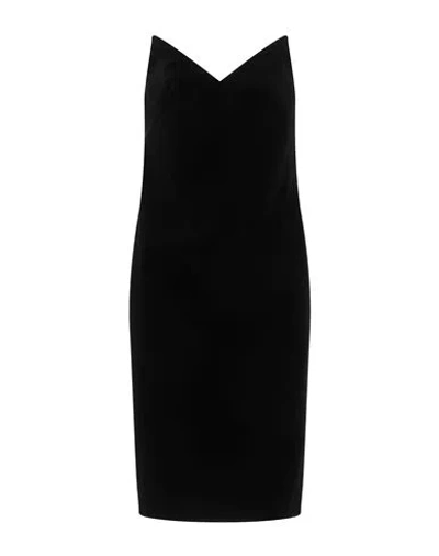 Loewe Strapless Cotton-blend Velvet Midi Dress In Black