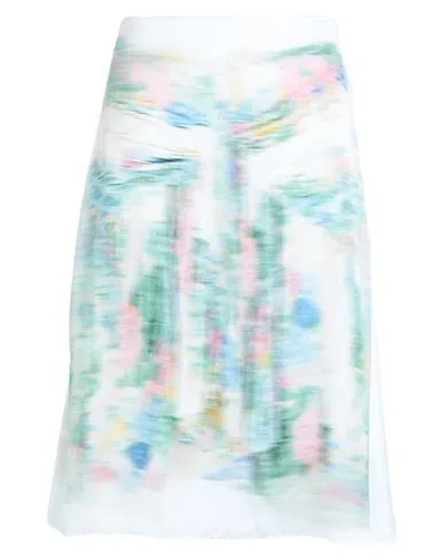 LOEWE LOEWE WOMAN MIDI SKIRT WHITE SIZE 8 VISCOSE, SILK