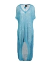 Loewe Woman Mini Dress Azure Size M Viscose, Elastane In Blue