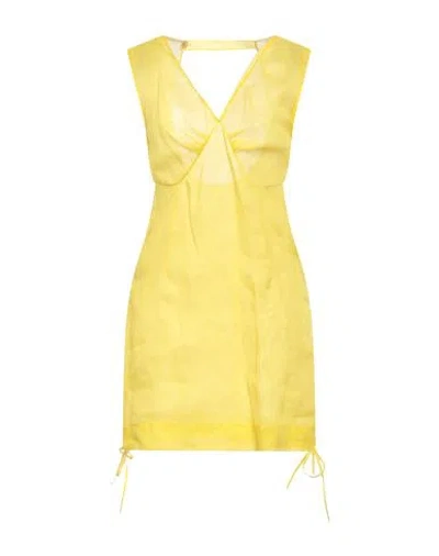 Loewe Woman Mini Dress Yellow Size 6 Cotton