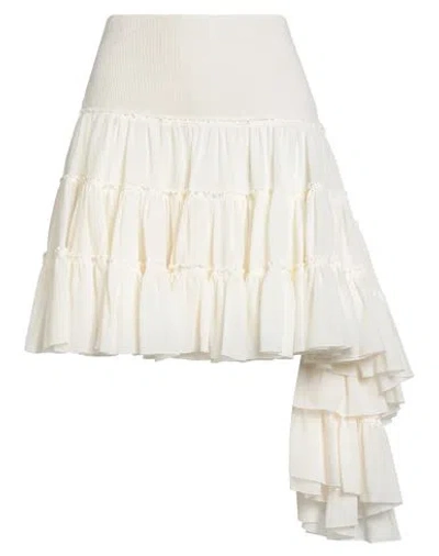 Loewe Woman Mini Skirt Off White Size 8 Silk In Multi