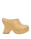 Loewe Terra 110 Curved-heel Leather Heeled Mules In Yellow