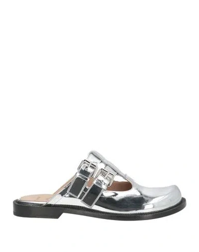 Loewe Woman Mules & Clogs Silver Size 8 Leather