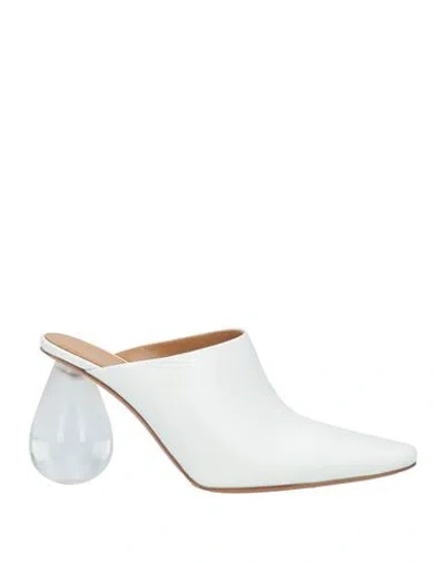 Loewe Woman Mules & Clogs White Size 7 Leather