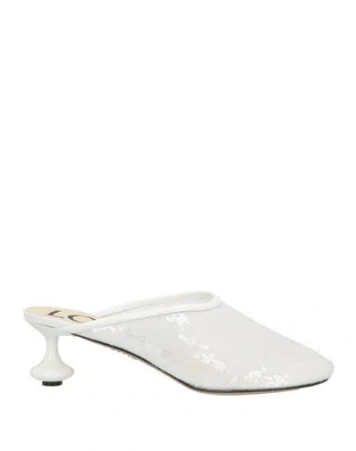 Loewe Woman Mules & Clogs White Size 8 Textile Fibers