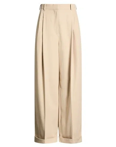 Loewe Woman Pants Beige Size 8 Cotton In Brown