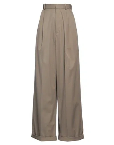 Loewe Woman Pants Khaki Size 6 Cotton, Silk, Polyester In Sand