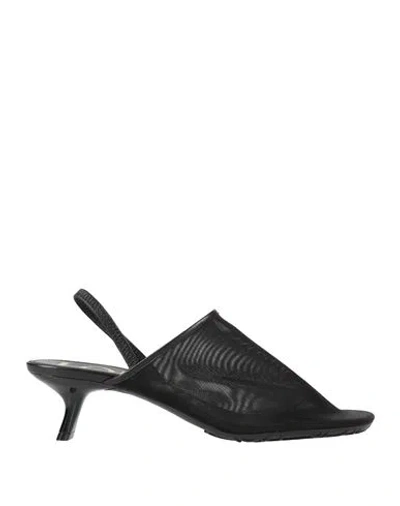 Loewe Woman Pumps Black Size 7 Textile Fibers, Leather