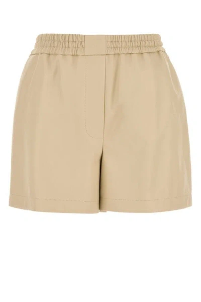 Loewe Shorts In Pelle Sabbia Donna In Brown