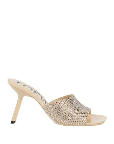 LOEWE LOEWE WOMAN SANDALS BEIGE SIZE 7 LEATHER