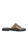 Loewe Woman Sandals Dark Brown Size 6 Plastic