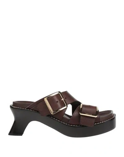 Loewe Ease Heel Slide 90 Sandals With Contrast Stitching In Black