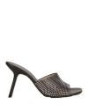Loewe Petal 90mm Rhinestone-embellished Leather Sandals In Brown