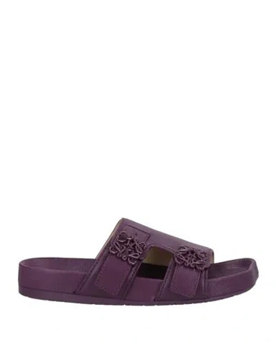 Loewe Woman Sandals Purple Size 6 Leather