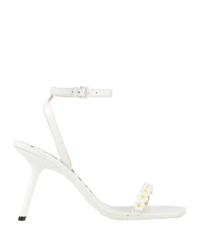 LOEWE LOEWE WOMAN SANDALS WHITE SIZE 10 LEATHER