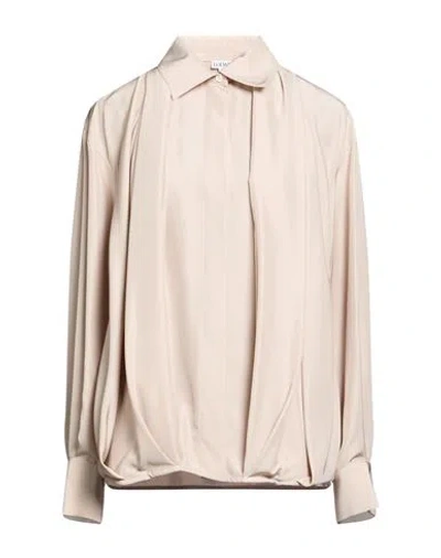 Loewe Woman Shirt Beige Size 6 Silk In Pink