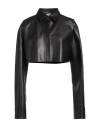 Loewe Cropped Leather Shirt In Black