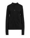 Loewe Woman Polo Shirt Black Size S Silk, Polyamide, Elastane In Black
