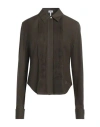Loewe Pleated Yoke Long-sleeved Shirt In Green