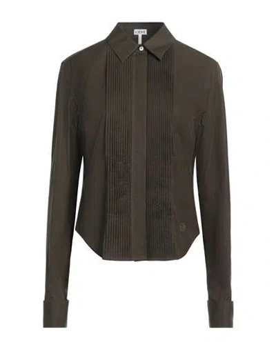 LOEWE LOEWE WOMAN SHIRT MILITARY GREEN SIZE 6 COTTON