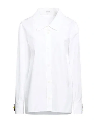 Loewe Woman Shirt White Size 6 Cotton, Polyester
