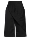 Loewe Pleated Cotton Shorts In Black