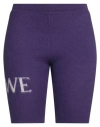 Loewe Brushed Jacquard-knit Wool-blend Shorts In Purple