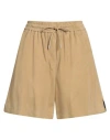 Loewe Logo-patch Leather Shorts In Beige