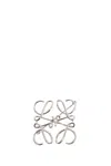 Loewe Anagram Brooch In Palladium Pleated Brass In Silver