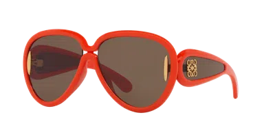 Loewe Wave Mask Pilot Sunglasses, 65mm In Orange