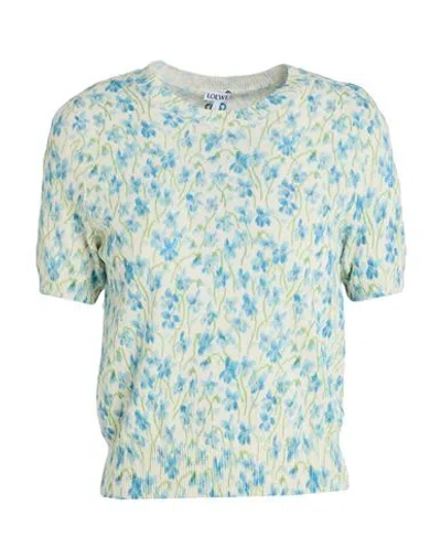 Loewe Woman Sweater Azure Size S Cotton, Polyamide In Green