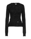 Loewe Crew Neck Fuzzy Texture Long Sleeves Sweater In Black