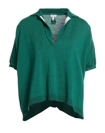 Loewe Woman Sweater Green Size S Wool, Polyester