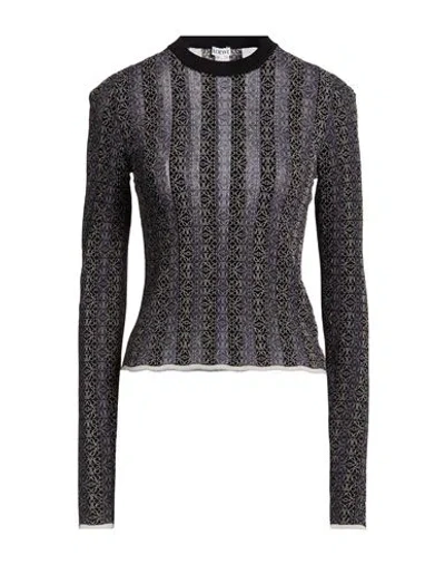 Loewe Woman Sweater Midnight Blue Size M Viscose, Elastane In Black