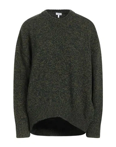 Loewe Woman Sweater Military Green Size M Wool, Polyamide