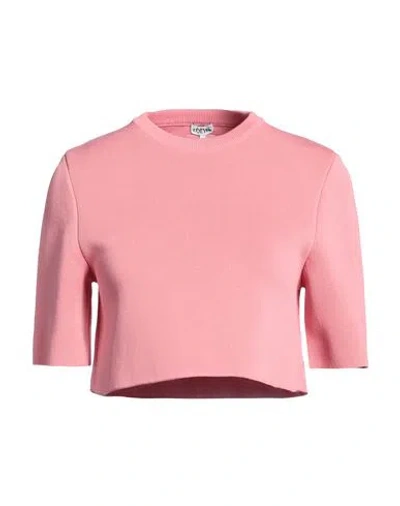 Loewe Woman Sweater Pink Size Xs Viscose, Cotton, Polyamide