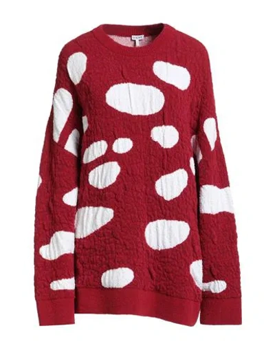 Loewe Woman Sweater Red Size M Wool, Polyamide, Cotton, Elastane
