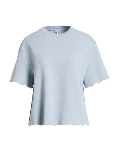 Loewe Woman T-shirt Sky Blue Size M Cotton, Polyamide