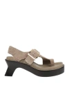 Loewe Khaki Open Toe Sandals In Beige