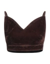 Loewe Velvet Denim Strappy Top In Brown
